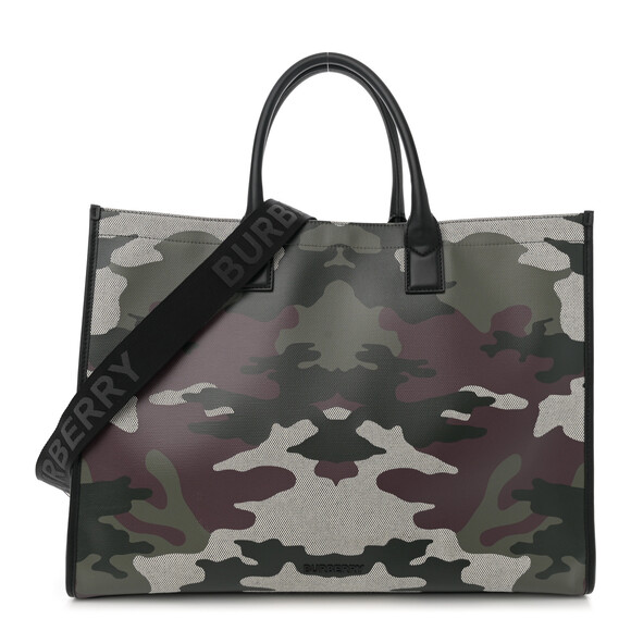 Burberry Canvas Denny Camouflage Tote #187851B73B - Picture 1 of 11